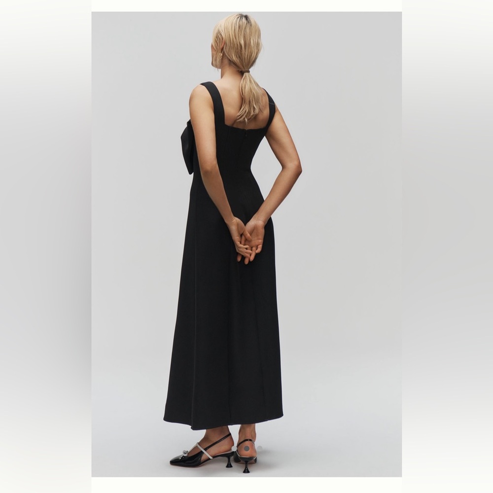 The Wolf Gang Chic Black Maxi Dress with Bow Detail - Picture 3 of 3